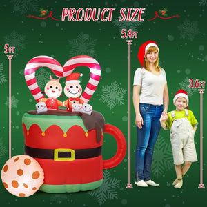 5FT Inflatable Christmas Gingerbread Couple - PopFun