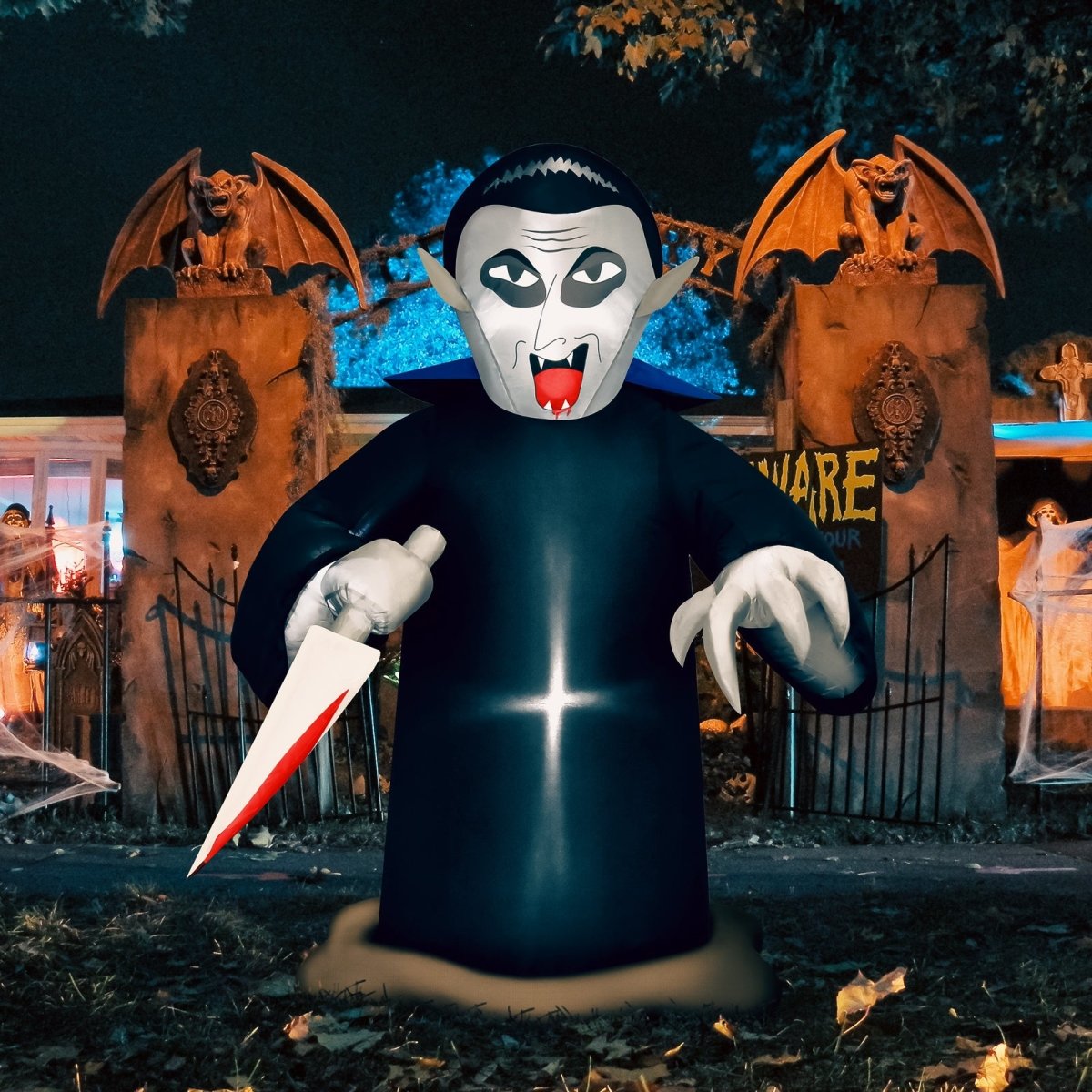 5ft Inflatable Murderous Vampire with LED Lights - PopFun