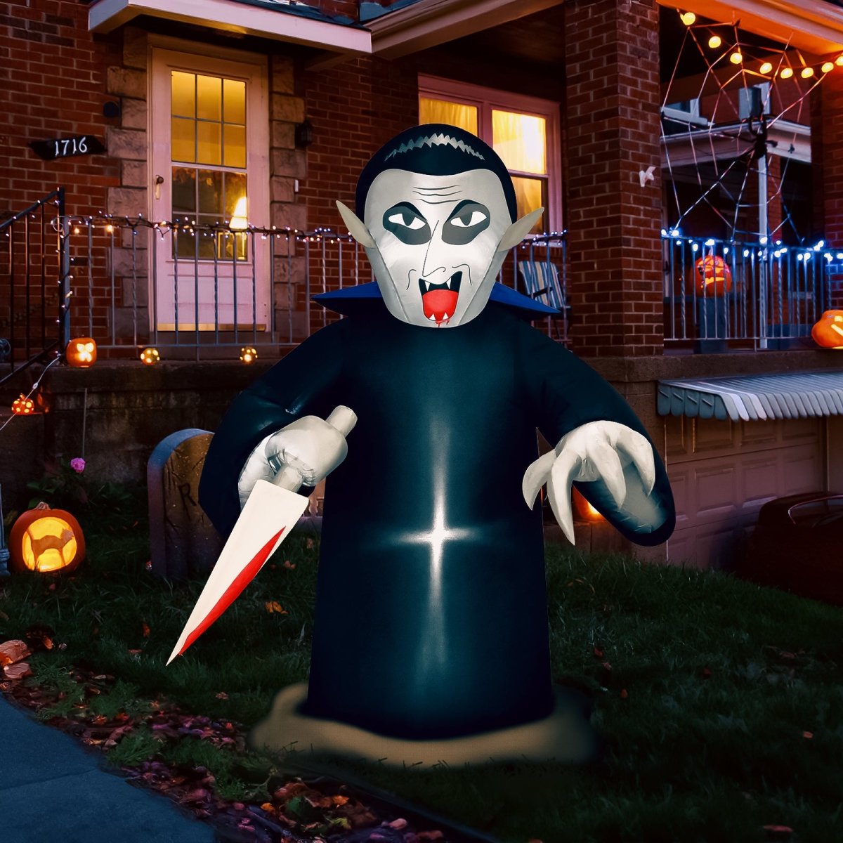 5ft Inflatable Murderous Vampire with LED Lights - PopFun