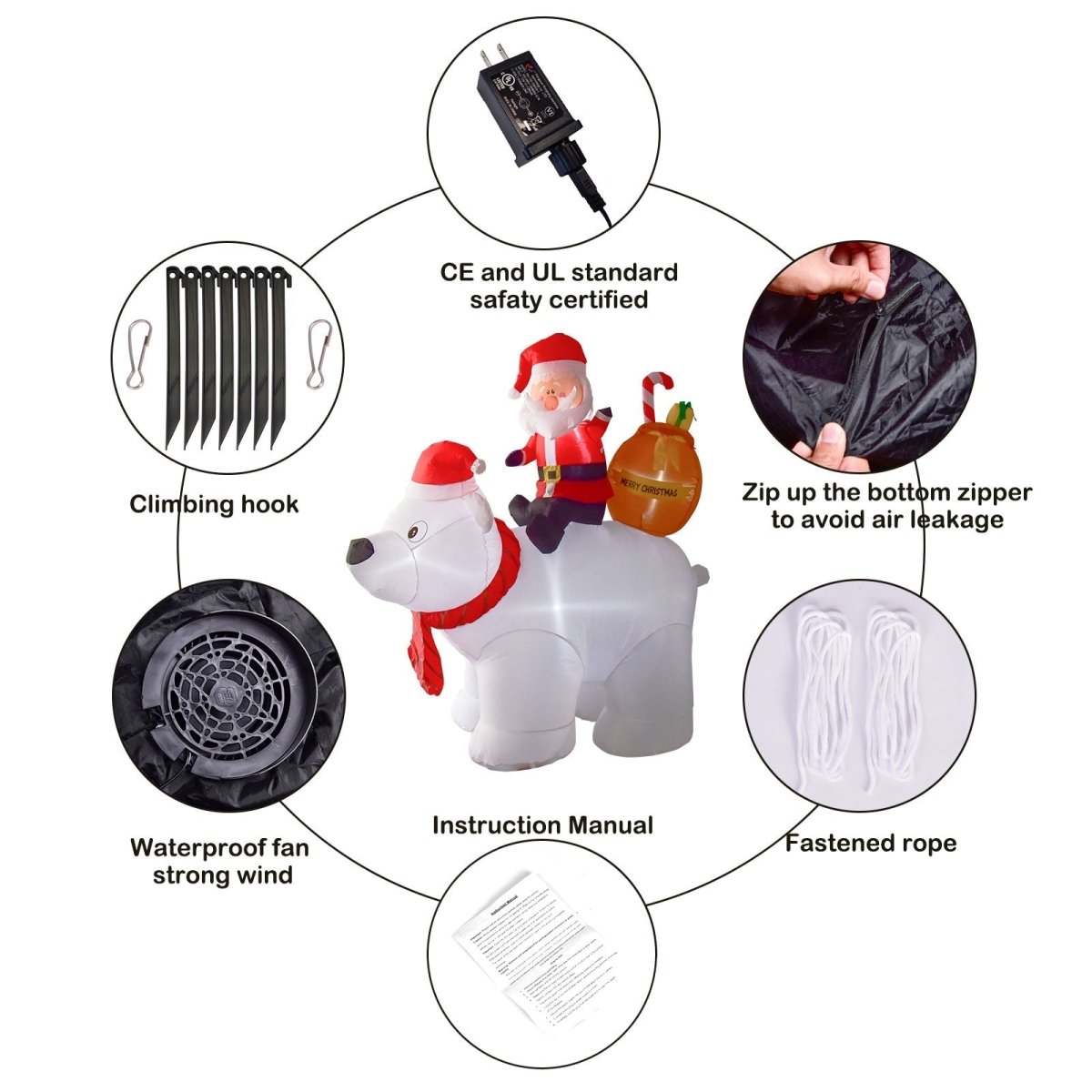 6' Ft Bearing Gifts Holiday Inflatable | PopFun