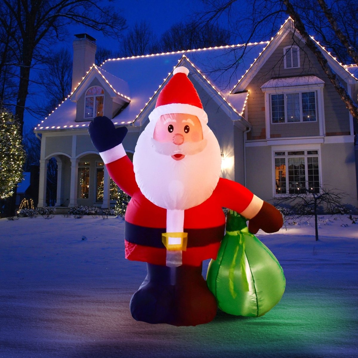 6' Ft Happy Santa Holiday Inflatable | PopFun