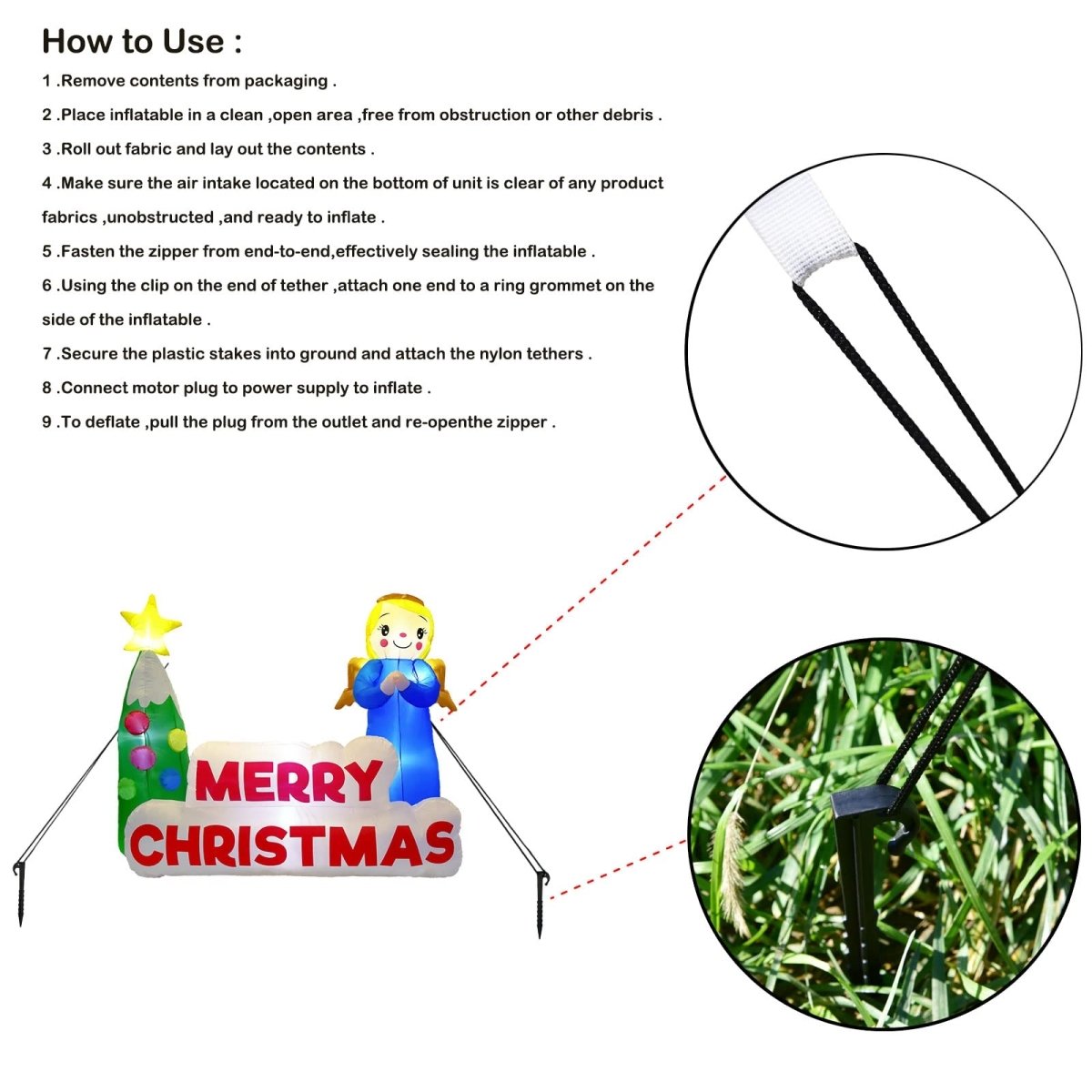 6' Ft Long Good Tidings Holiday Inflatable | PopFun