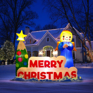 6' Ft Long Good Tidings Holiday Inflatable | PopFun