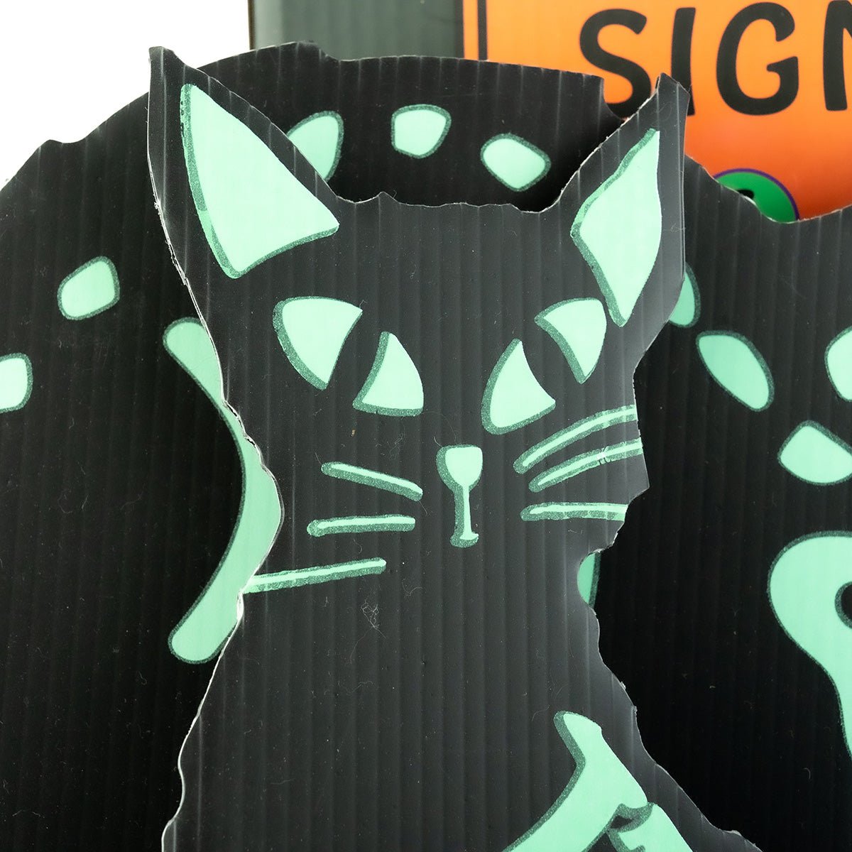 6 Pcs Glowy Black Cats Halloween Yard Signs - PopFun