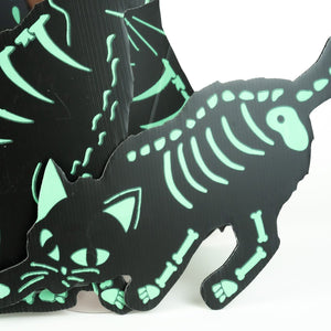 6 Pcs Glowy Black Cats Halloween Yard Signs - PopFun