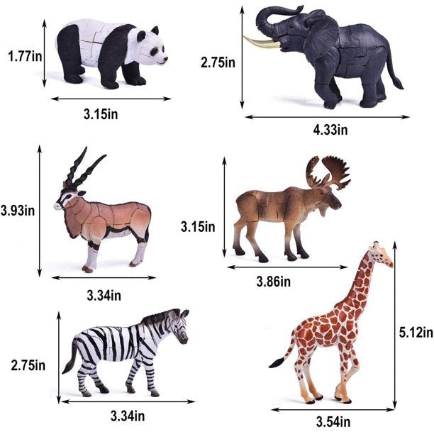 6 Pcs Wild Animal Building Blocks | PopFun