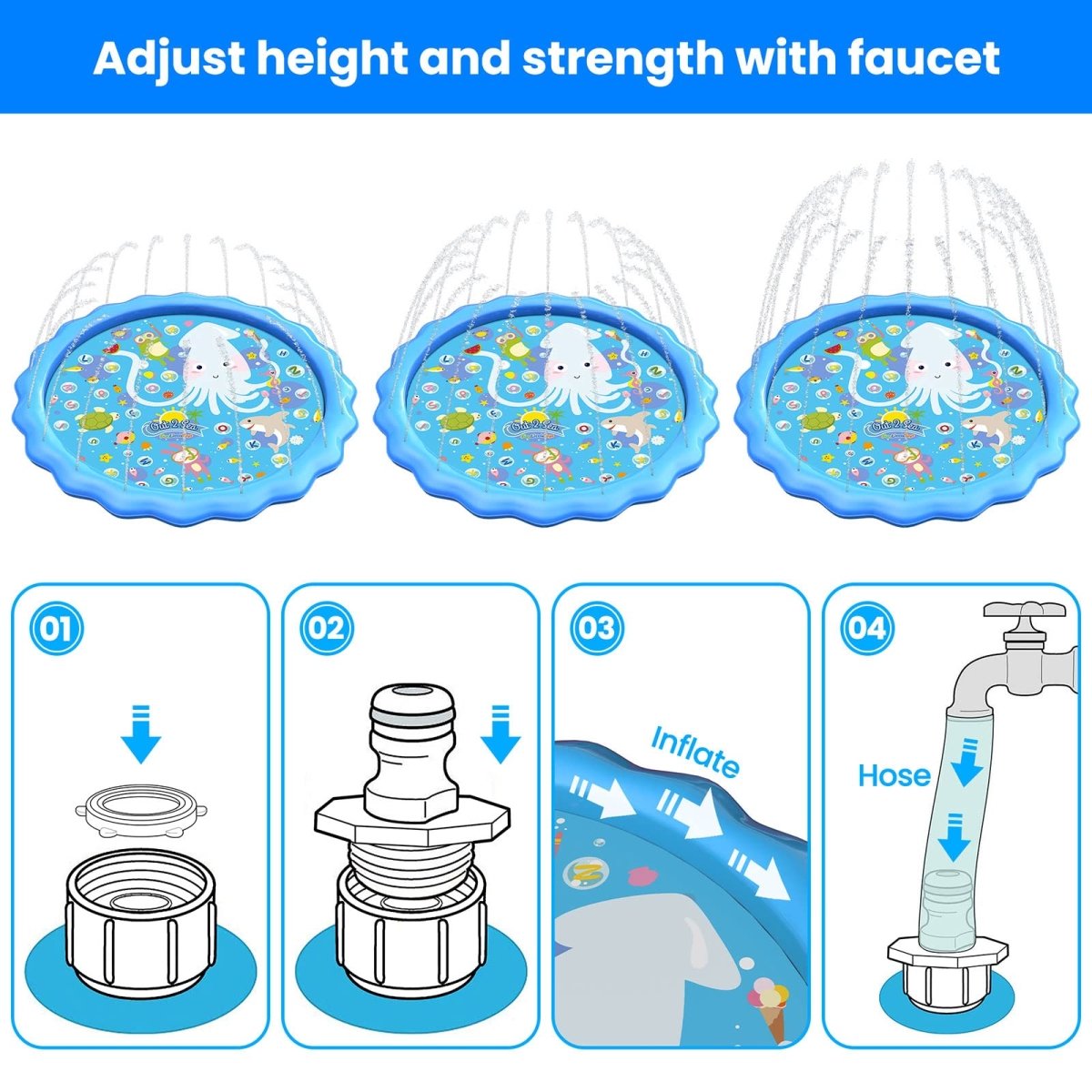 60 Inches Splash Pad for Kids - PopFun