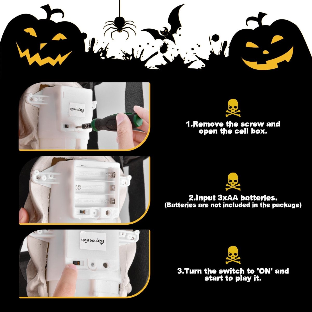 64" Halloween Interactive Hanging Caged Skeleton with Lights and Sounds - PopFun