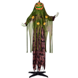 67" Halloween Interactive Standing Pumpkin Man with Lights and Sounds - PopFun