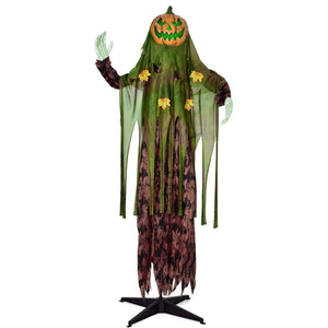 67" Halloween Interactive Standing Pumpkin Man with Lights and Sounds - PopFun