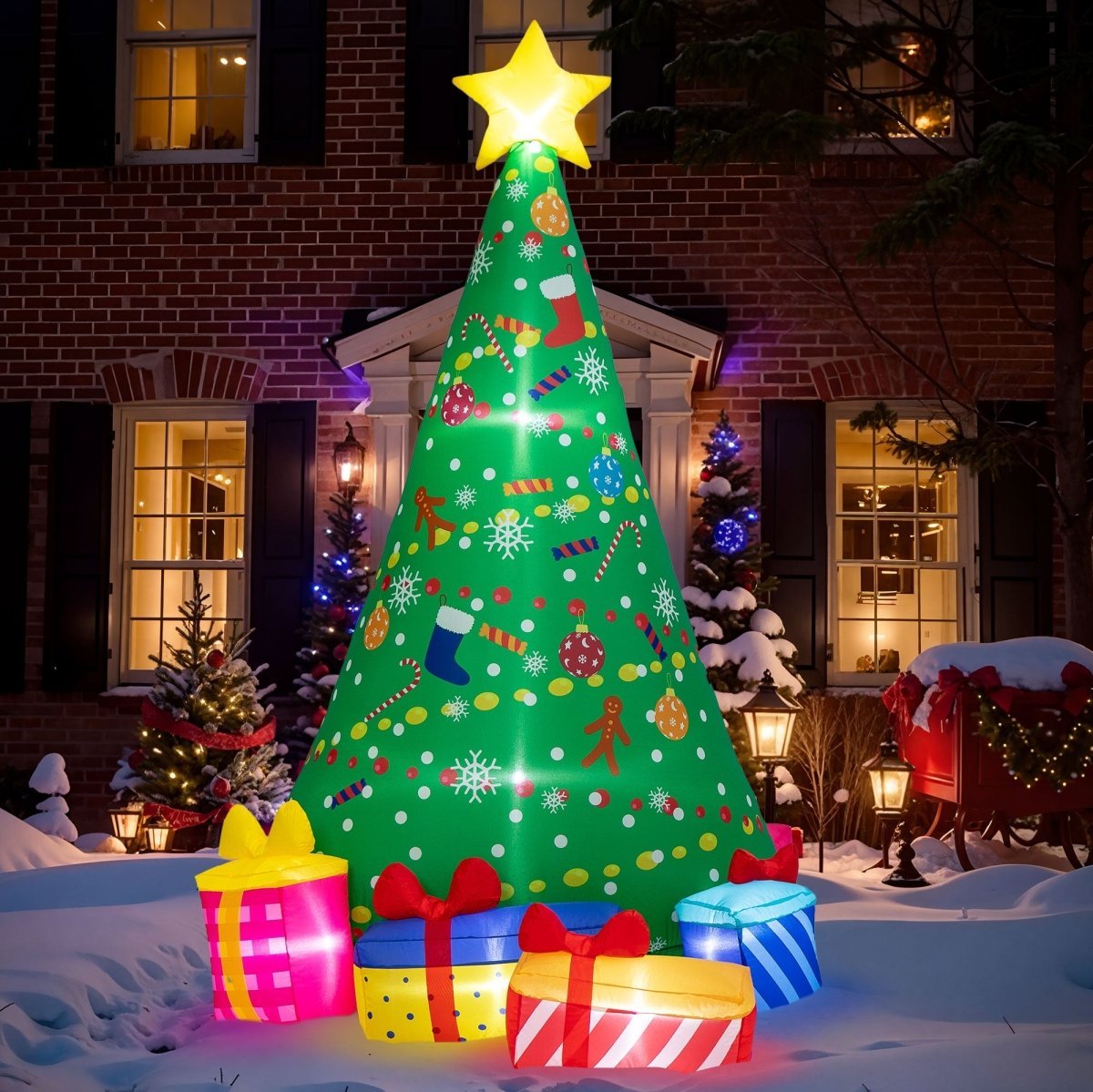 6FT Inflatable Christmas Tree with LED Lights - Wholesale - PopFun