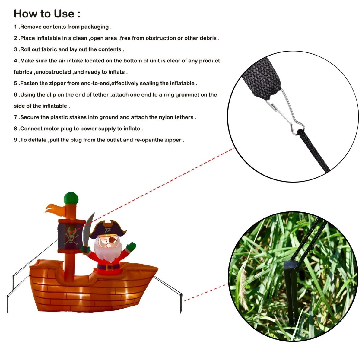 6'Ft Sea Santa Holiday Inflatable | PopFun