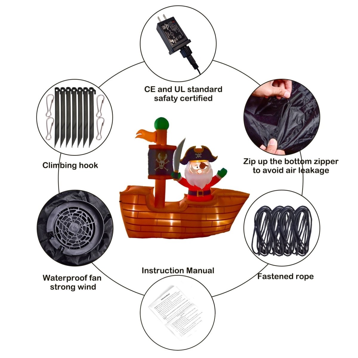 6'Ft Sea Santa Holiday Inflatable | PopFun