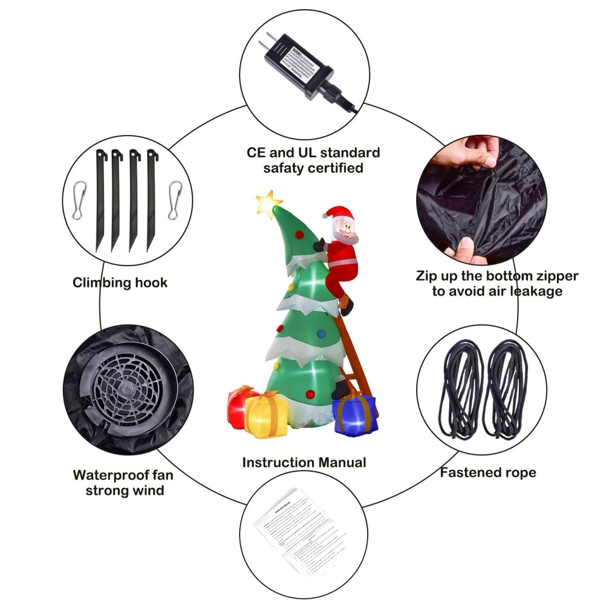 7' Ft Lil' St. Nick Holiday Inflatable | PopFun