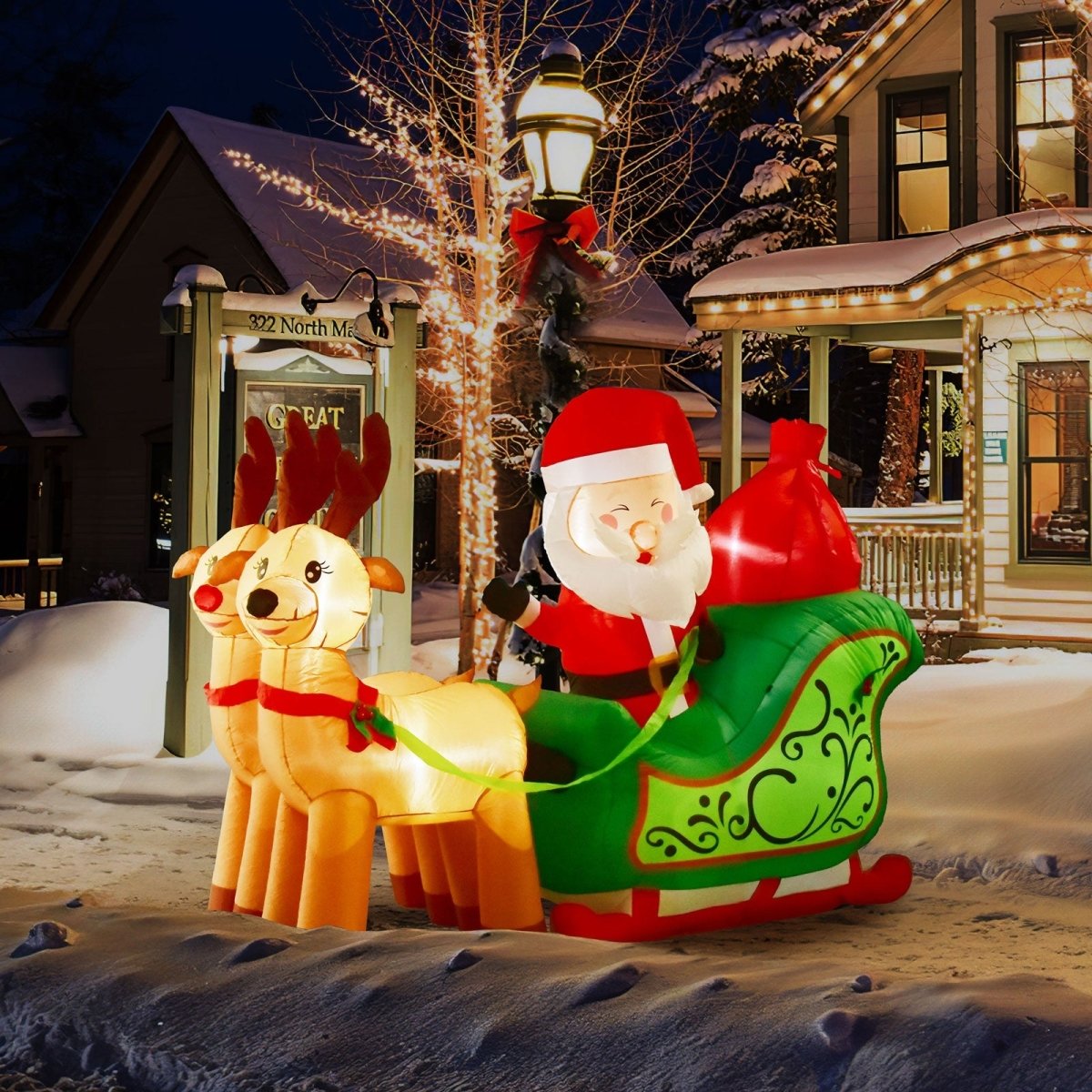 7' Ft Long Santa's Sleigh Holiday Inflatable | PopFun