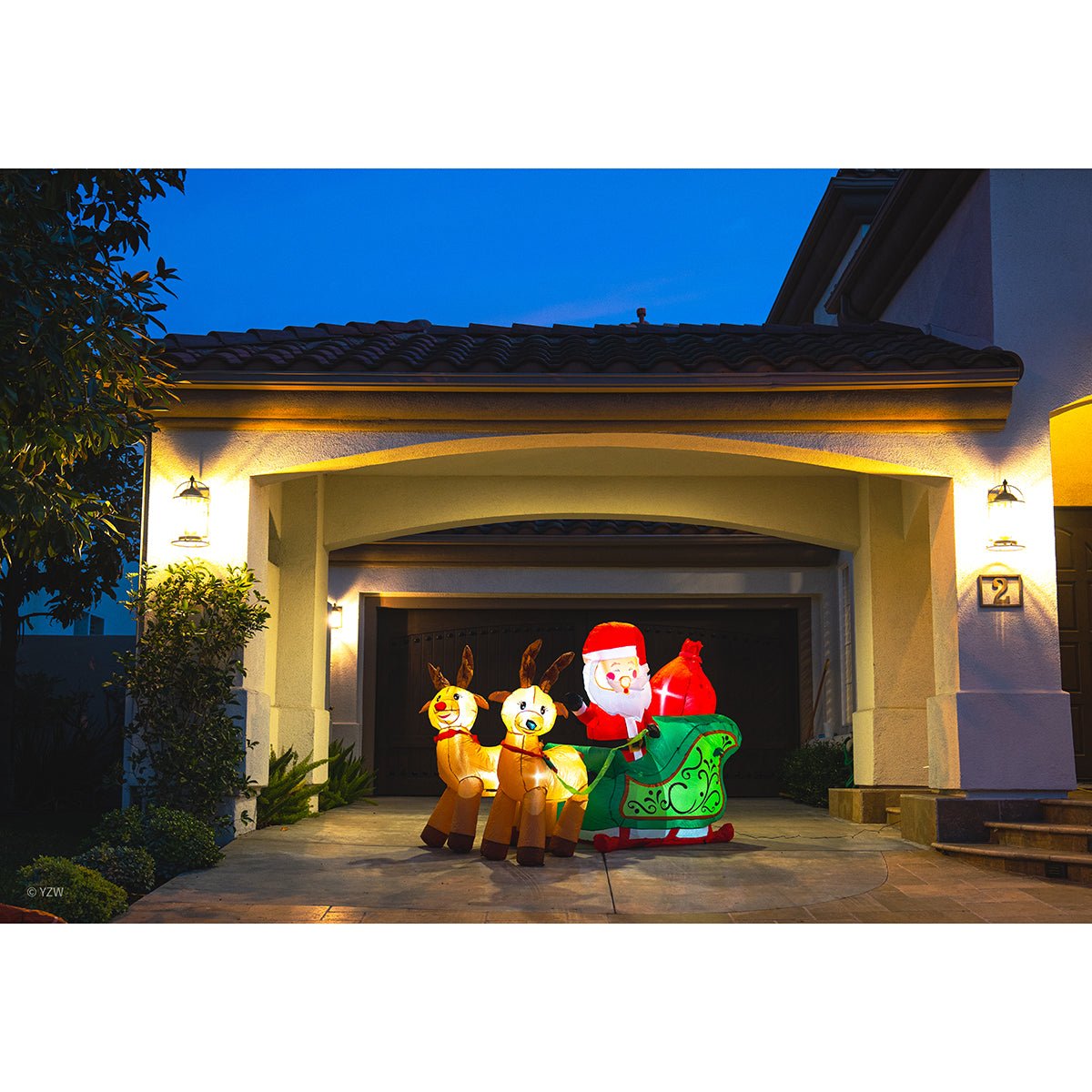 7' Ft Long Santa's Sleigh Holiday Inflatable - PopFun