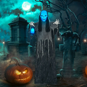 72" Hanging Interactive Reaper with LED and Sound Effects - PopFun