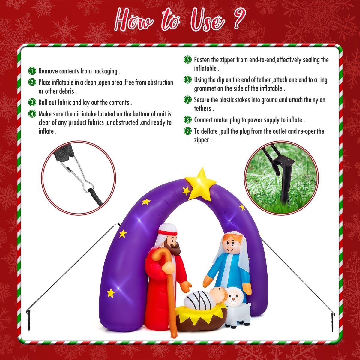 7.5 Inflatatable Christmas Nativity - PopFun