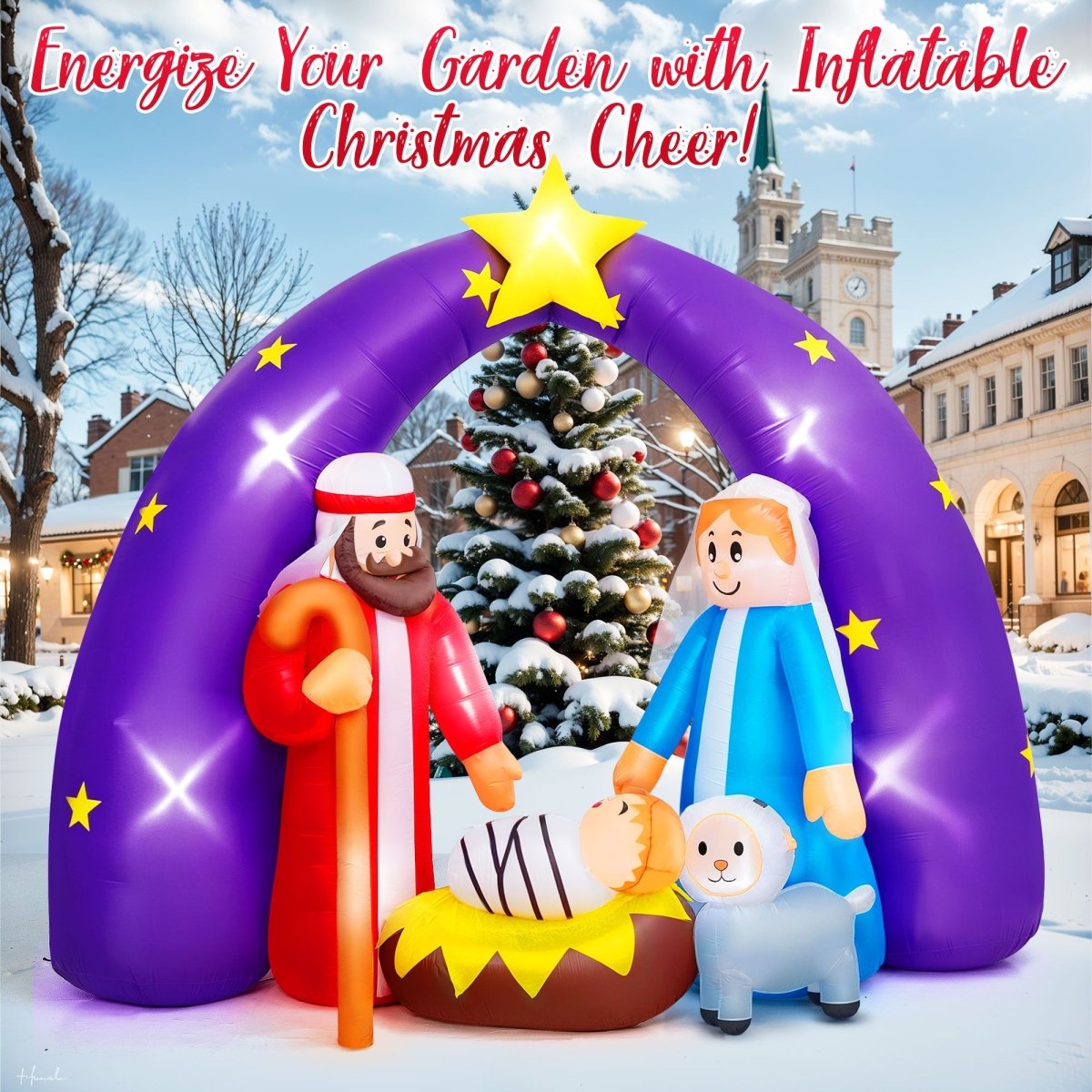 7.5FT Inflatable Christmas Nativity Set | PopFun