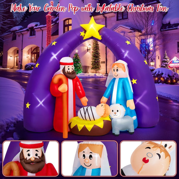 7.5FT Inflatable Christmas Nativity Set PopFun