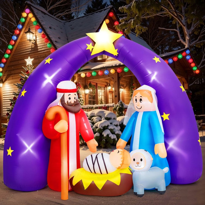 7.5FT Inflatable Christmas Nativity Set PopFun