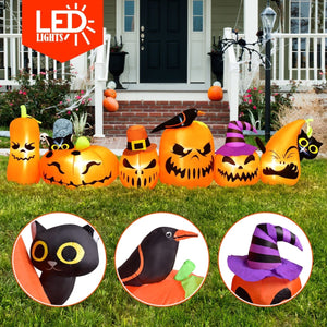 7ft Long Halloween Inflatable Horizontal Pumpkins Row - PopFun