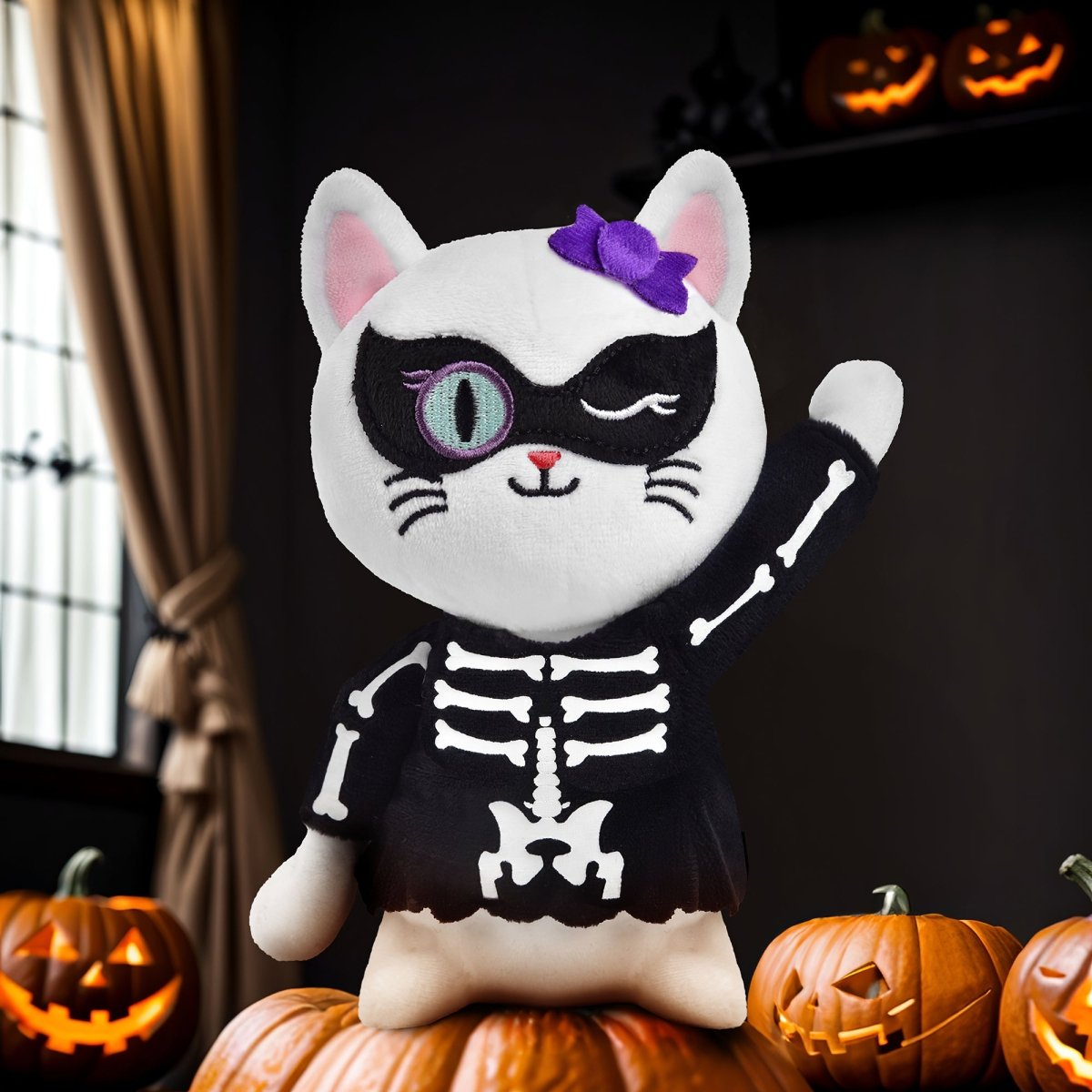 8 inch Tall Halloween Cat Plush Toy - PopFun