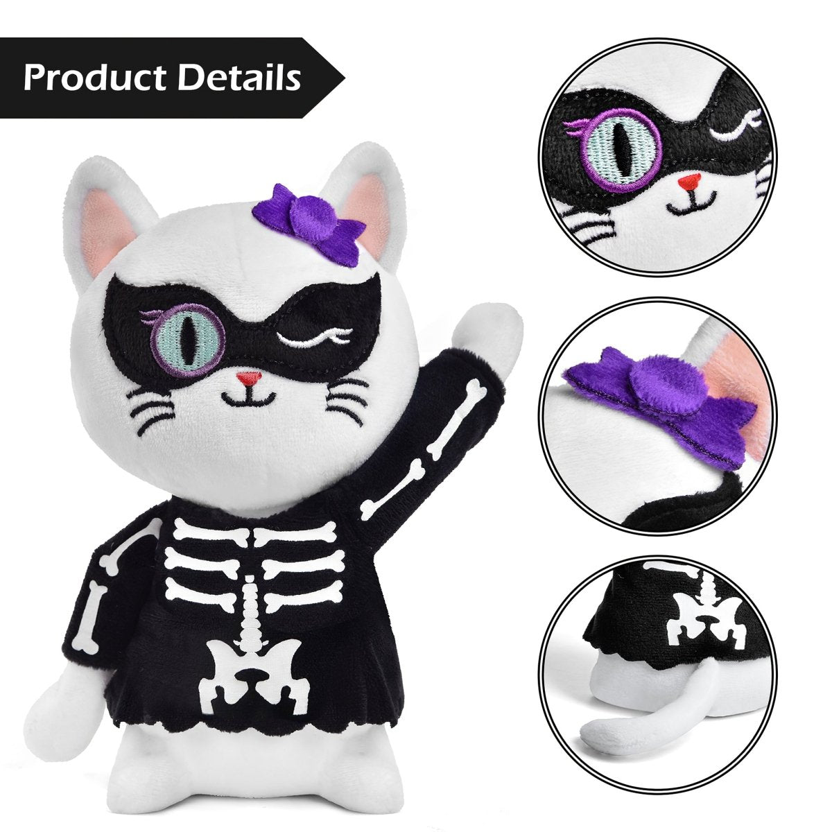 8 inch Tall Halloween Cat Plush Toy - PopFun