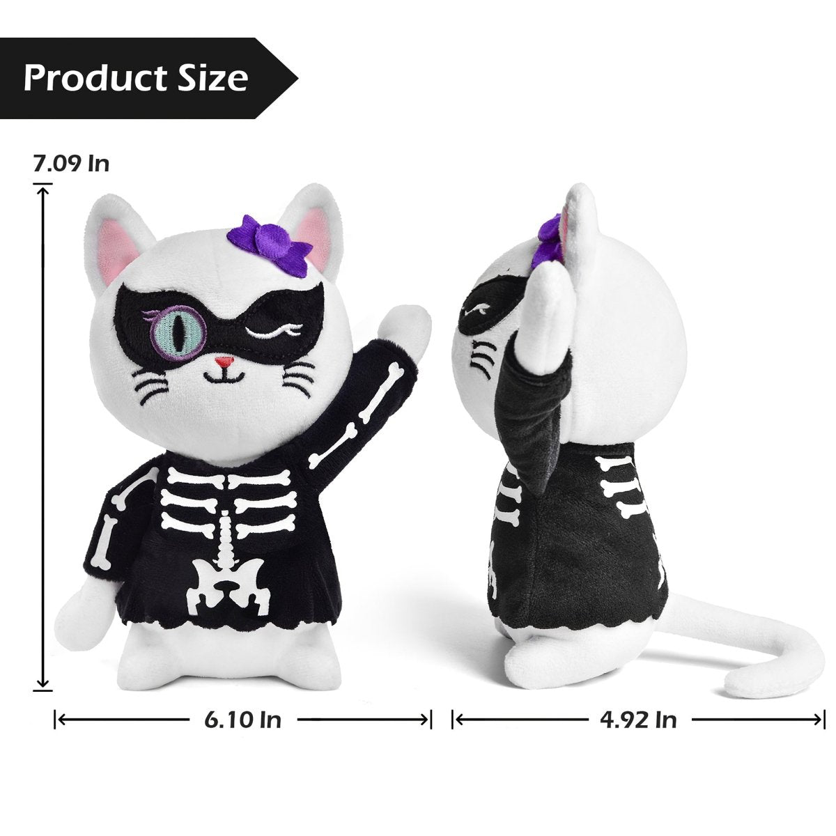 8 inch Tall Halloween Cat Plush Toy - PopFun