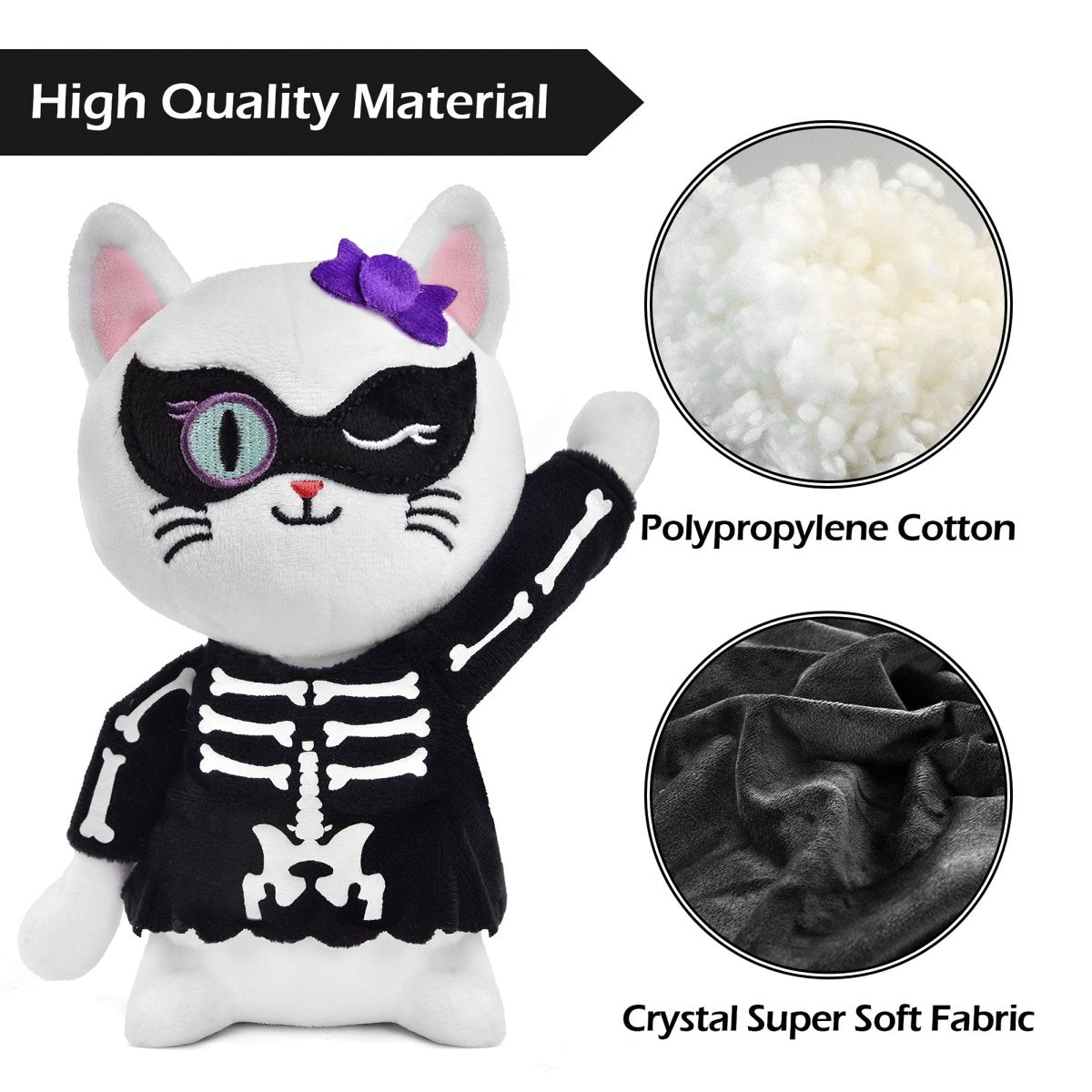 8 inch Tall Halloween Cat Plush Toy - PopFun