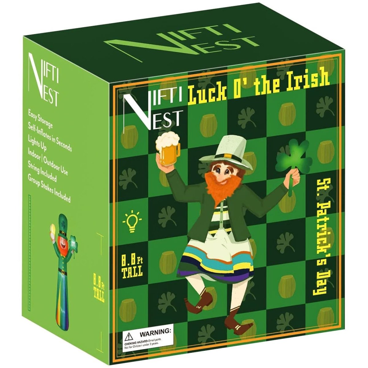 8.8 FT St Patricks Day Leprechaun Inflatable-wholesale | PopFun
