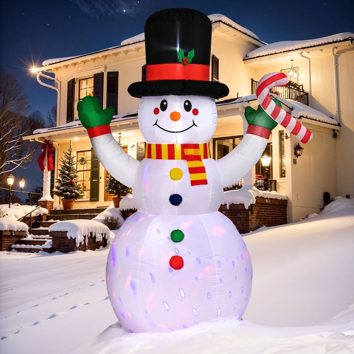 8FT Inflatable Christmas Snowman with LED Lights - Wholesale - PopFun