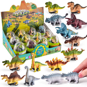 Easter Egg Prefilled with Dinosaur Pull-Back Cars 12 pcs