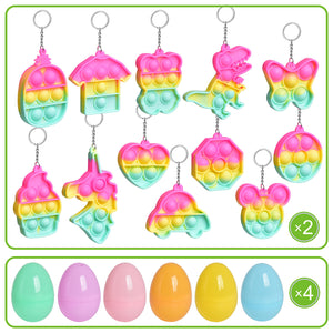 Prefilled Easter Eggs with Popper Fidget Toys 24pcs