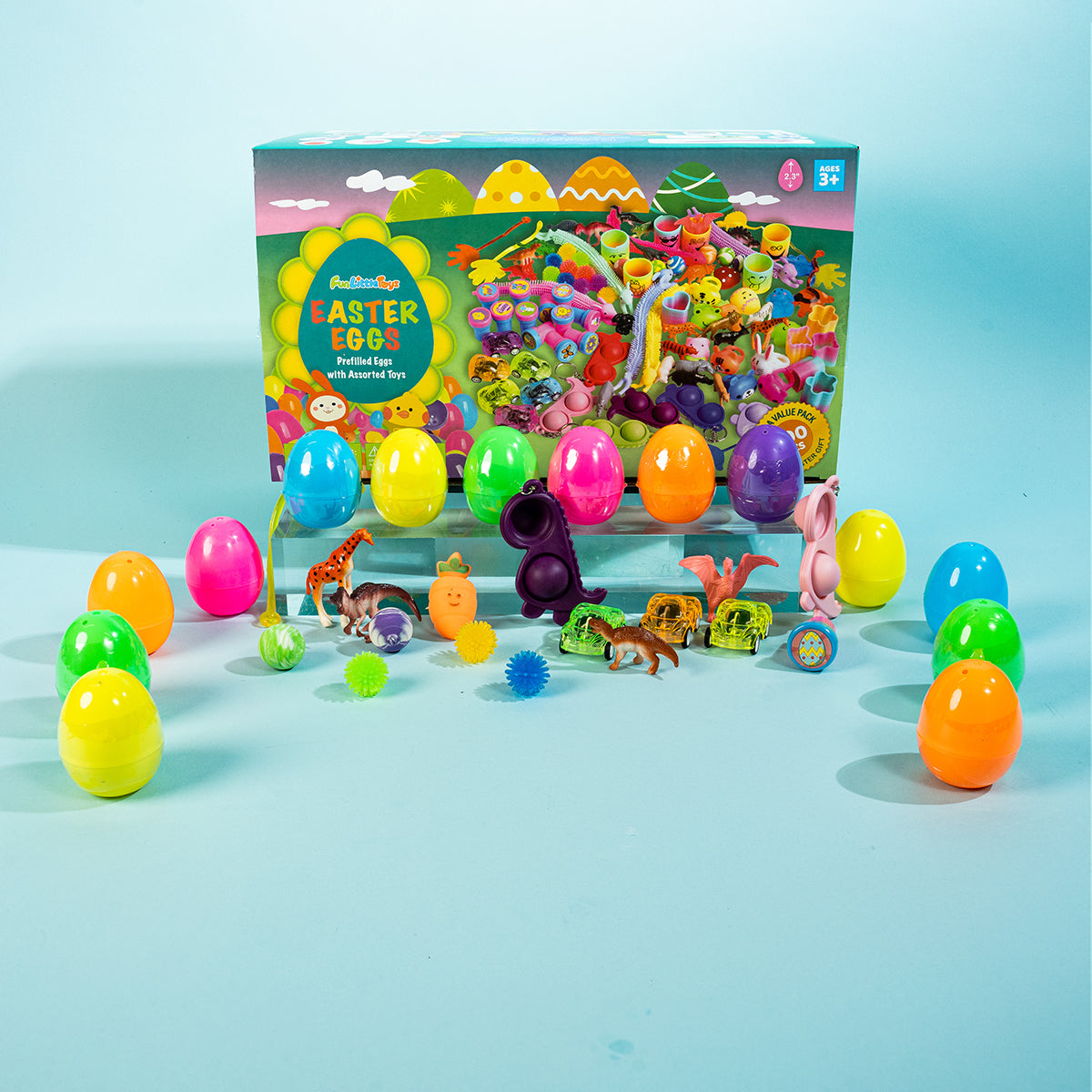 Prefilled Easter Eggs with Party Favor Toys 100PCs - PopFun