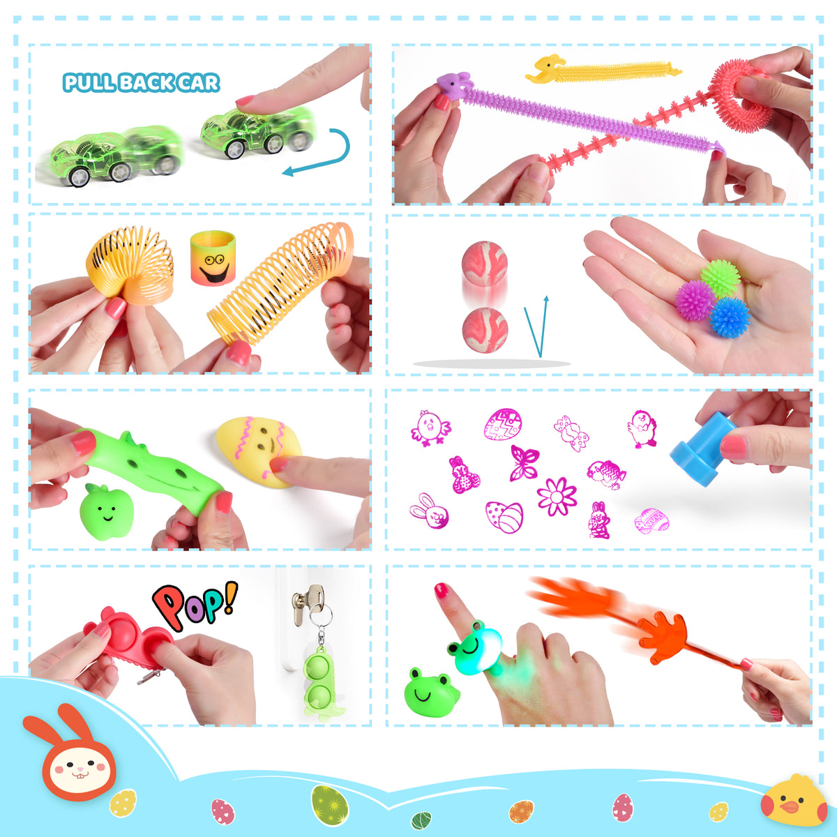 Prefilled Easter Eggs with Party Favor Toys 100pcs