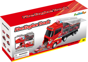 Diecast Fire Truck Carrier Set 12-in-1