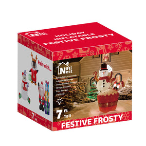 Festive Frosty Holiday Inflatable 7ft