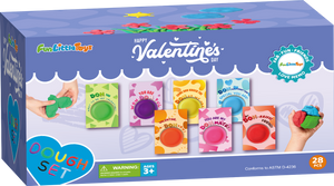 Kids Valentine Play dough Set with Cards 28pcs