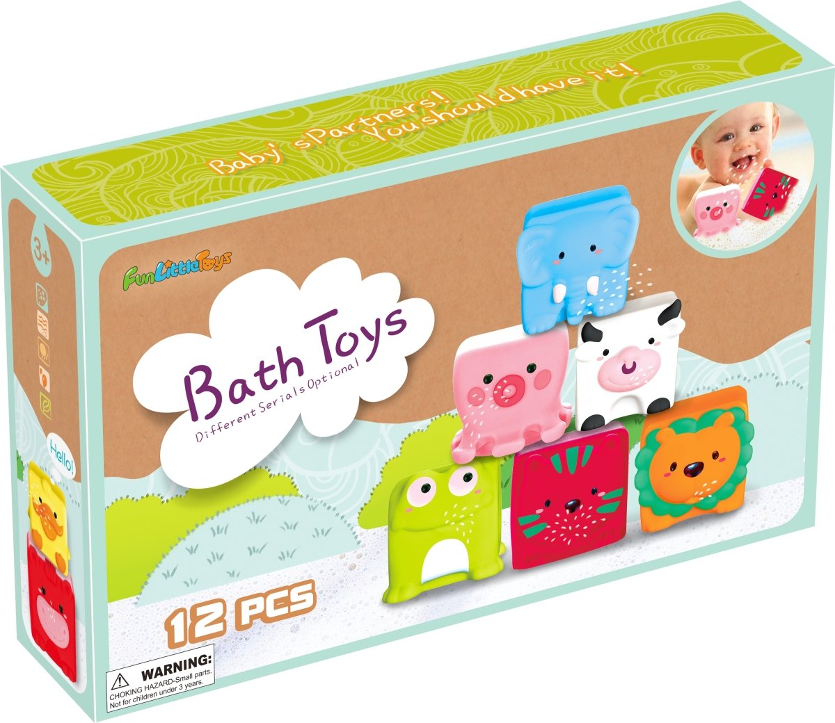 Animal Block Squirters Bath Toys - PopFun