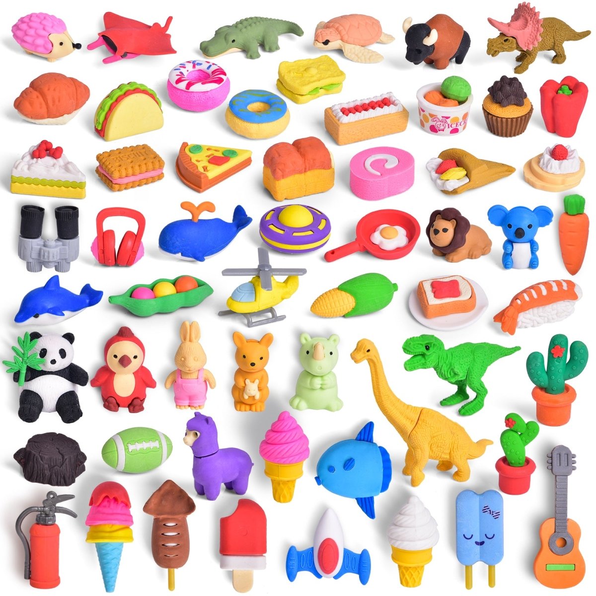 Animal & Food Erasers Gifts for Kids 58pcs - PopFun