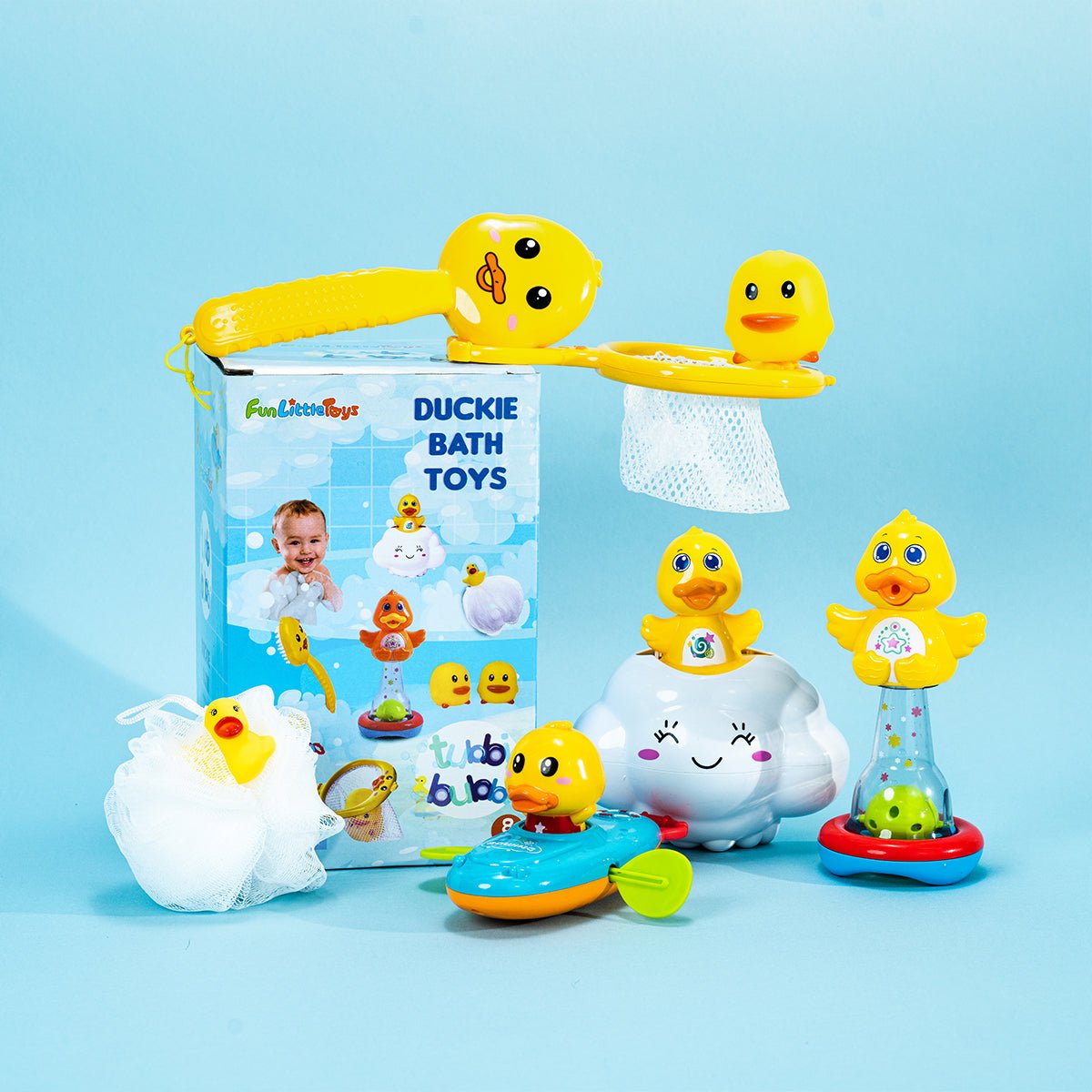 Baby Duck Bath Toys 8 Pcs - PopFun