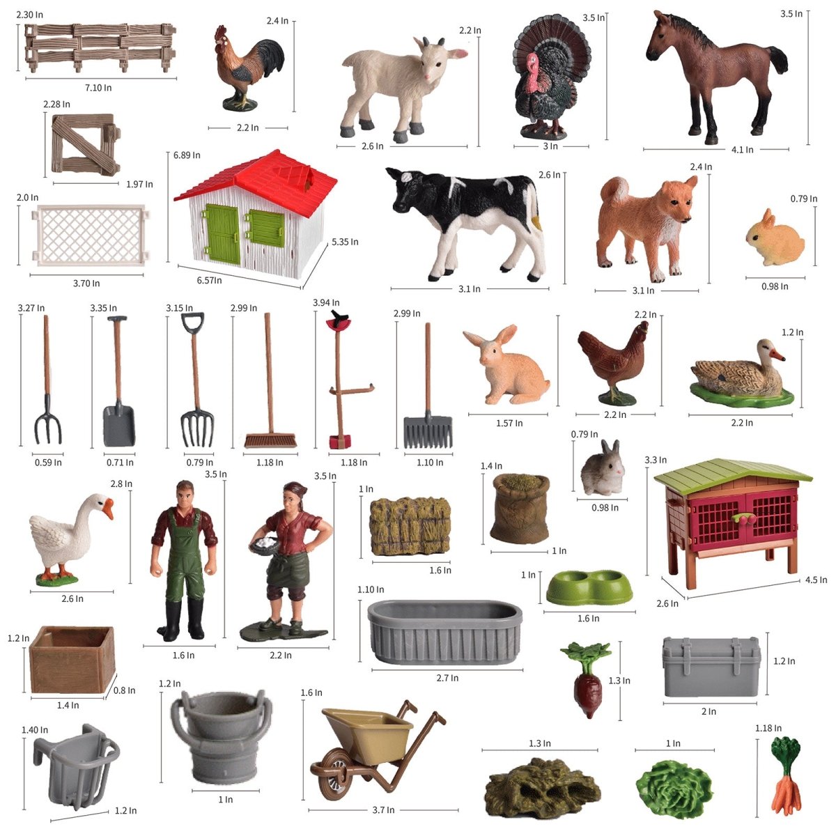 Big Barn Farm Toys 59 Pcs - PopFun