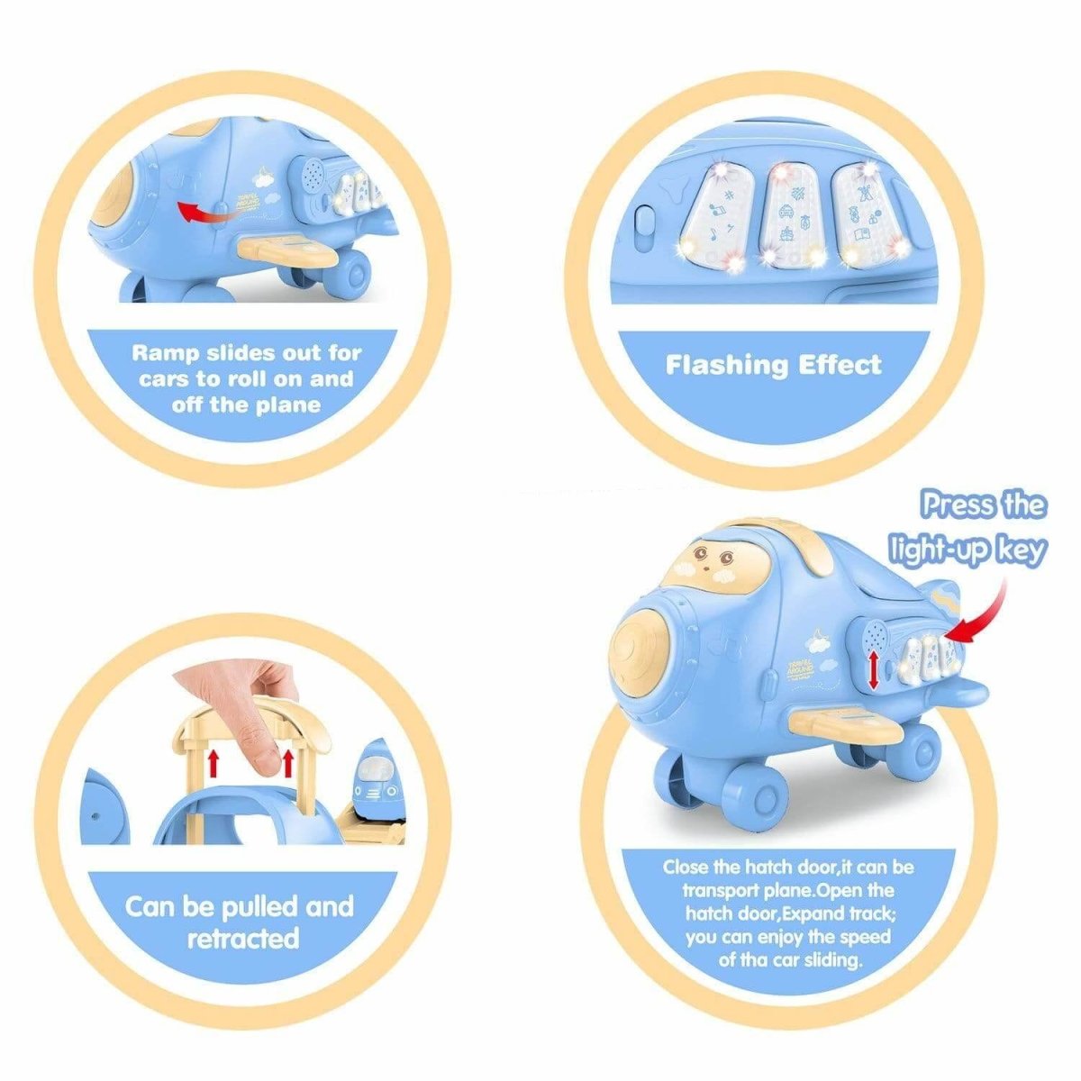 Blue Cargo Airplane Playset - PopFun