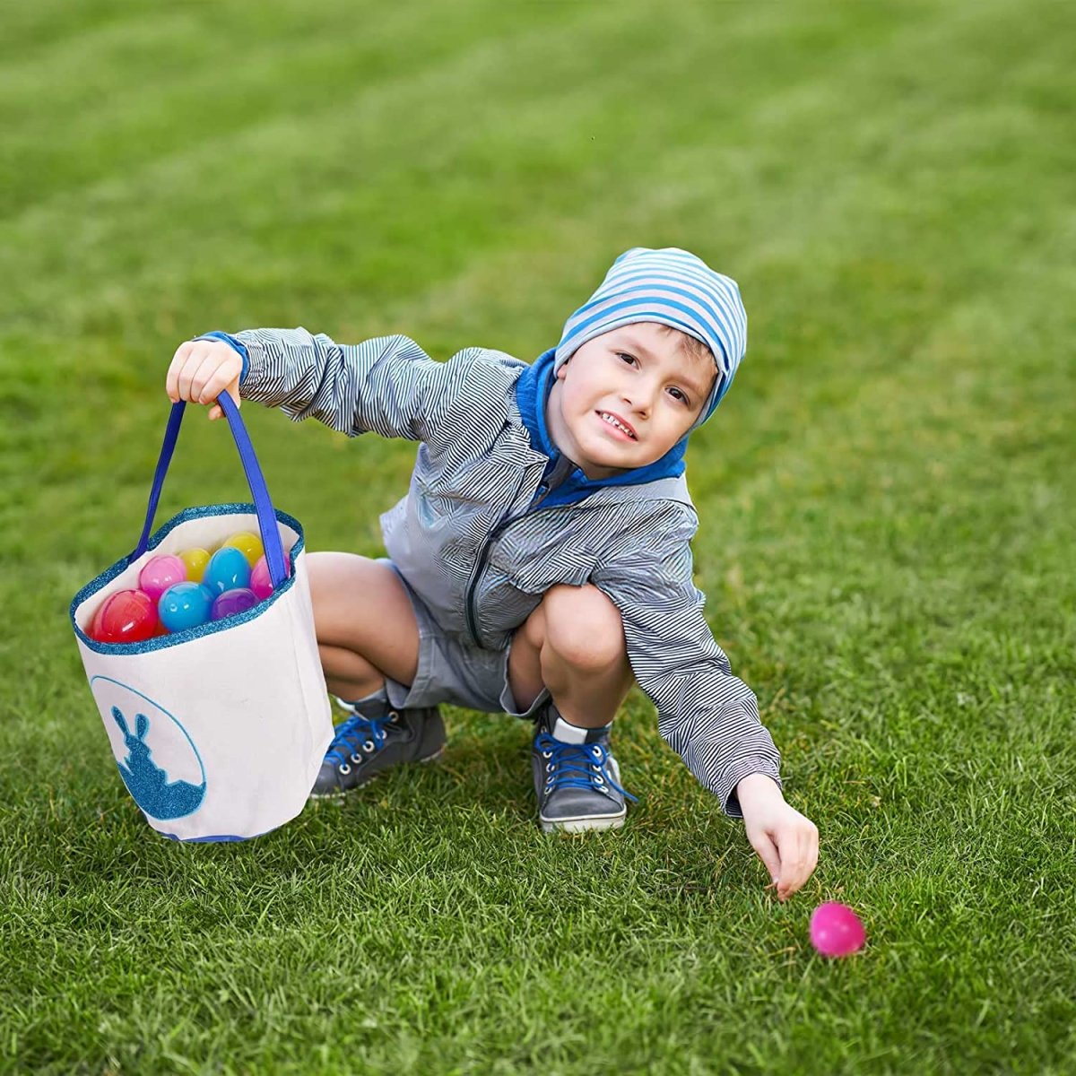 Blue Easter Bunny Basket | PopFun