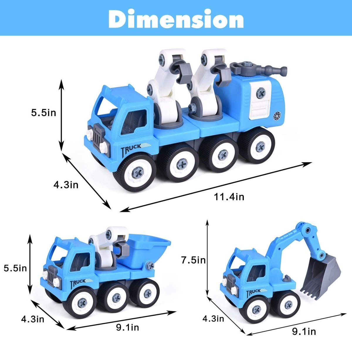 Blue Toy Construction Truck - PopFun