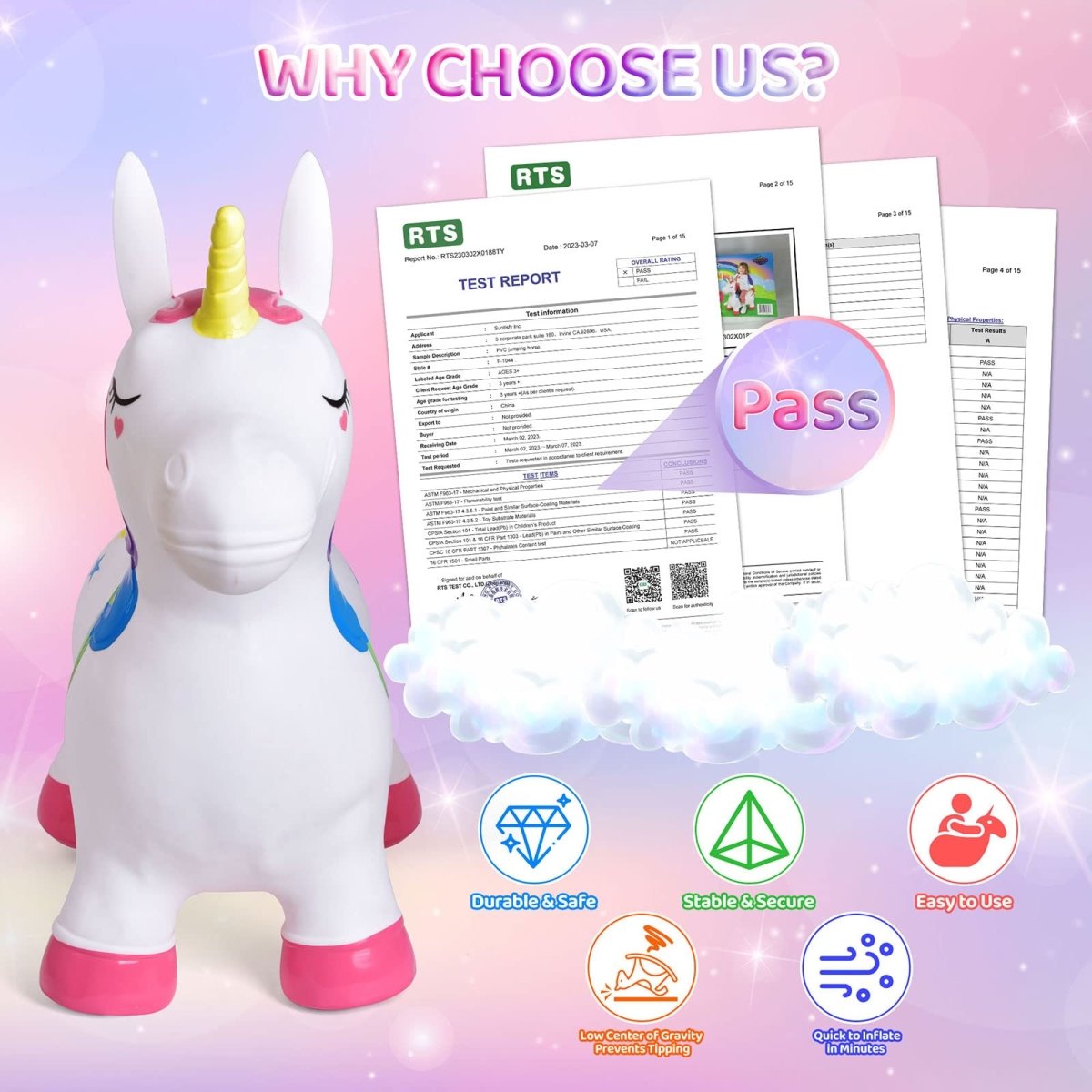 Bouncy Unicorn Horse - PopFun