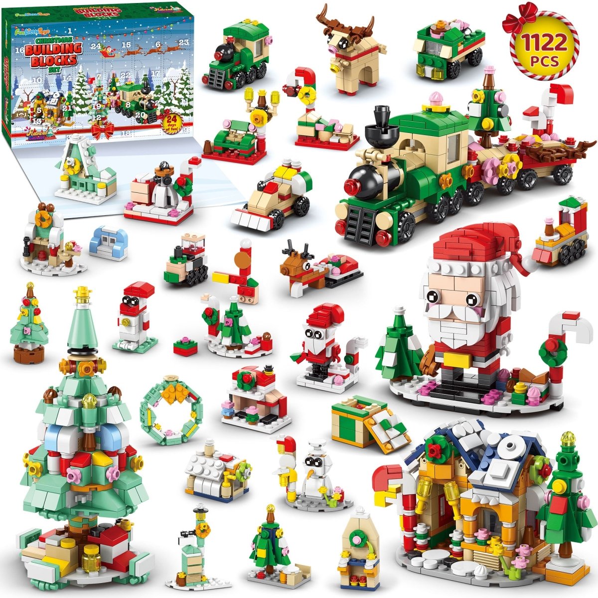24 Sets Christmas Building Blocks Advent Calendar PopFun