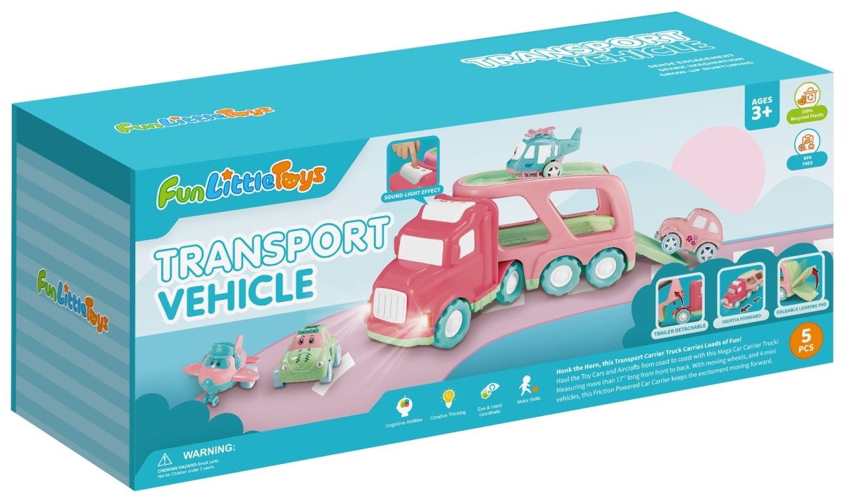 Cartoon Vehicles with Carrier Truck - PopFun