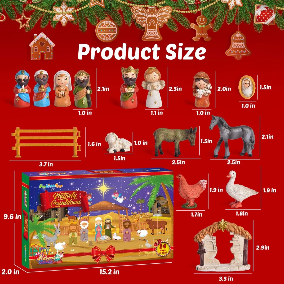 Advent Week's Set Christmas Advent Calendar Nativity Scene Set | PopFun